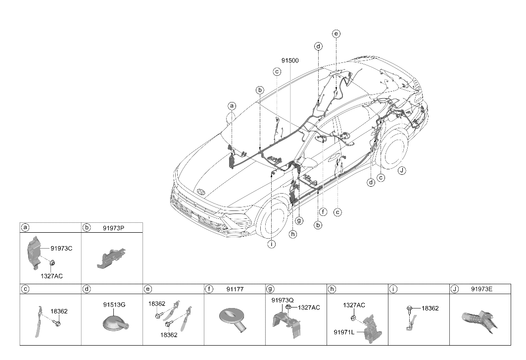 Hyundai 91320-L5150 Wiring Assembly Floor 91320-L5150 Hyundai Wiring Assembly Floor