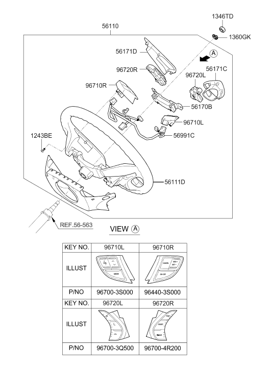 Hyundai 56111-3S100-RAS Steering Wheel Body 56111-3S100-RAS Hyundai Steering Wheel Body