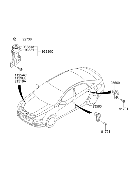 93882-3S000 Hyundai Bracket-Hood Switch