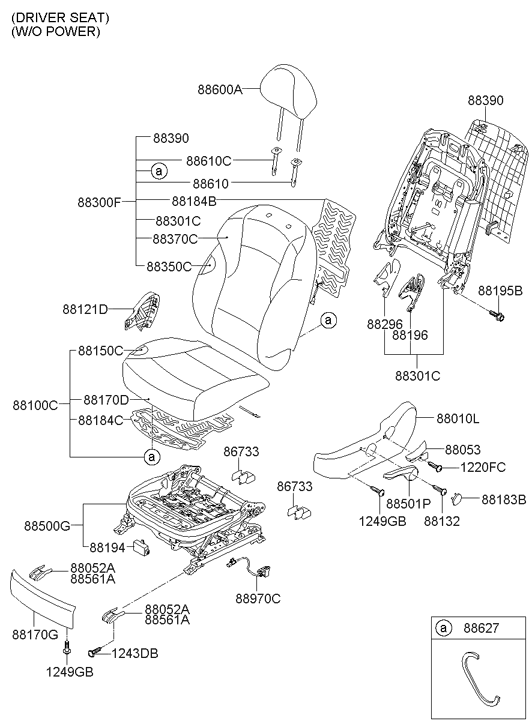 Hyundai 88189-3S000-RY Cap-Height Knob 88189-3S000-RY Hyundai Cap-Height Knob