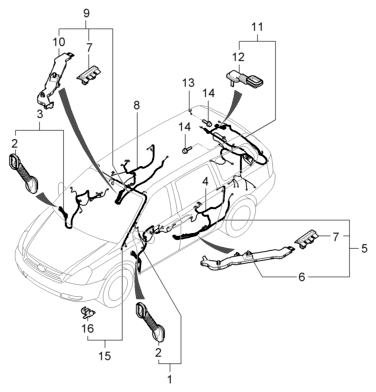 91800-4D760 Hyundai Roof Wiring Harness