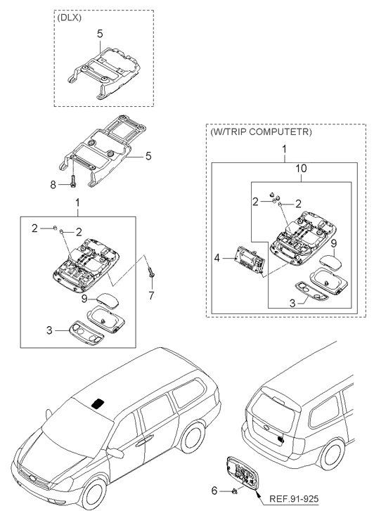 92811-4D140-QW Hyundai Body Assembly-Map Lamp