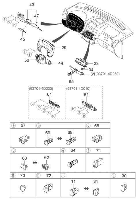 84840-4D000-VA Hyundai Plate Assembly-Key Set Bezel