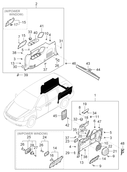 85730-4D120-9F Hyundai Luggage Side Trim Assembly Left Hand
