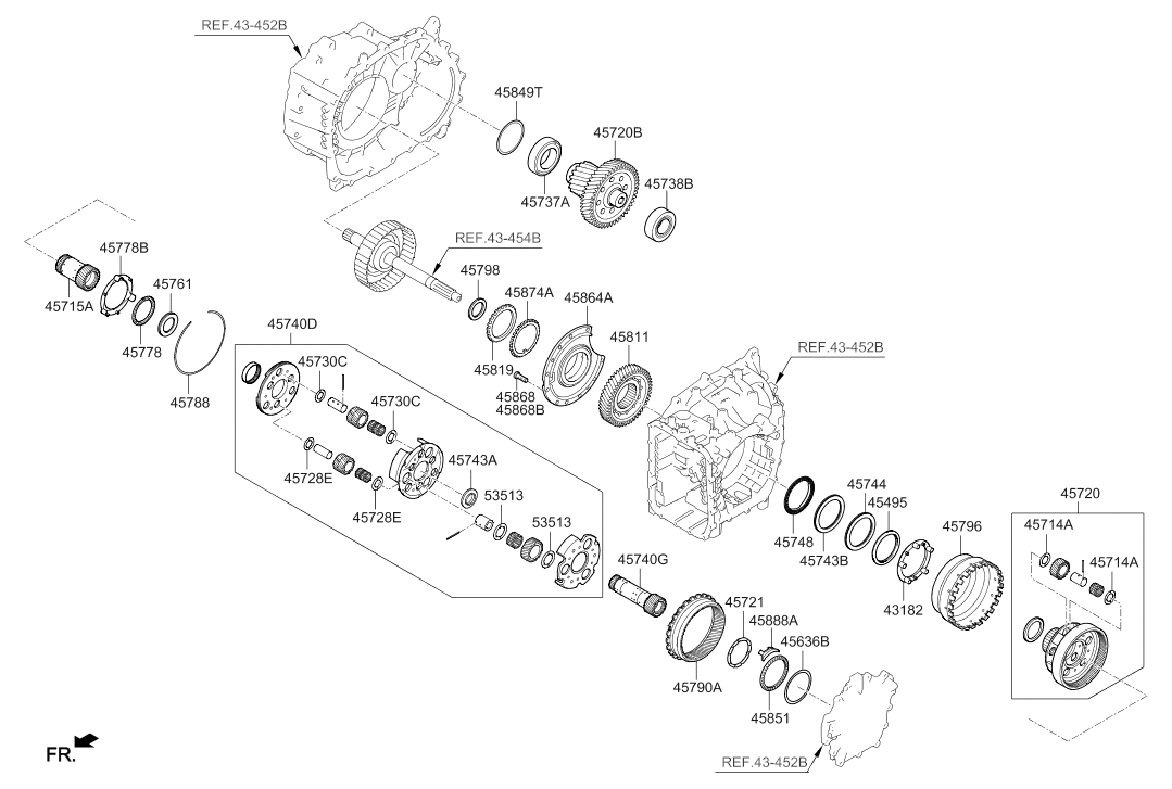 45796-3F800 Hyundai Gear Assembly-Rear Annulus