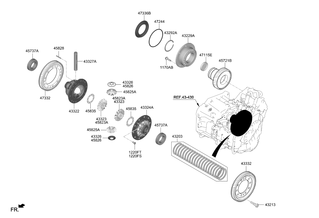 47332-2D500 Hyundai Gear Transfer Driven