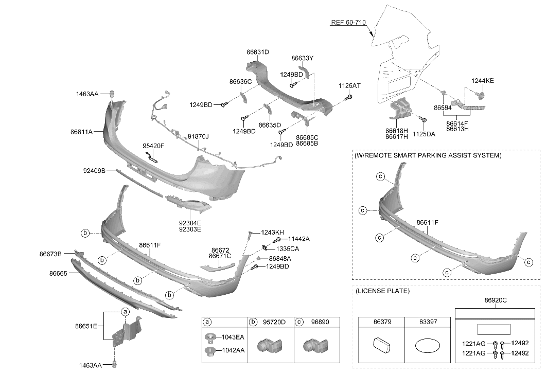 Hyundai 86650-S2500 Rear Bumper Lower Cover 86650-S2500 Hyundai Rear Bumper Lower Cover
