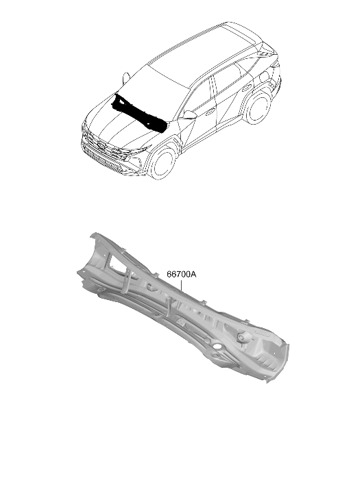 66700-N9000 Hyundai Cowl Complete Panel Assembly