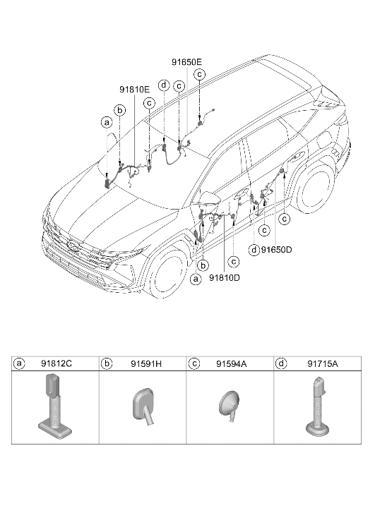 916J0-N9930 Hyundai Wiring Assembly Front Driver