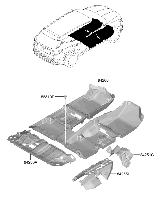 84260-N9400-NNB Hyundai Floor Carpet Assembly