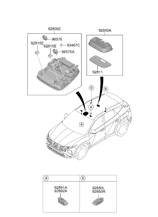 Hyundai 92890-CV000-NNB LAMP ASSY-VANITY,LH 92890-CV000-NNB Hyundai LAMP ASSY-VANITY,LH