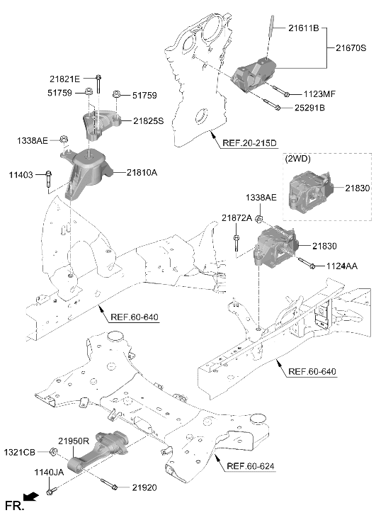 Hyundai 21810-N9545 BRACKET ASSY-ENGINE MTG 21810-N9545 Hyundai BRACKET ASSY-ENGINE MTG