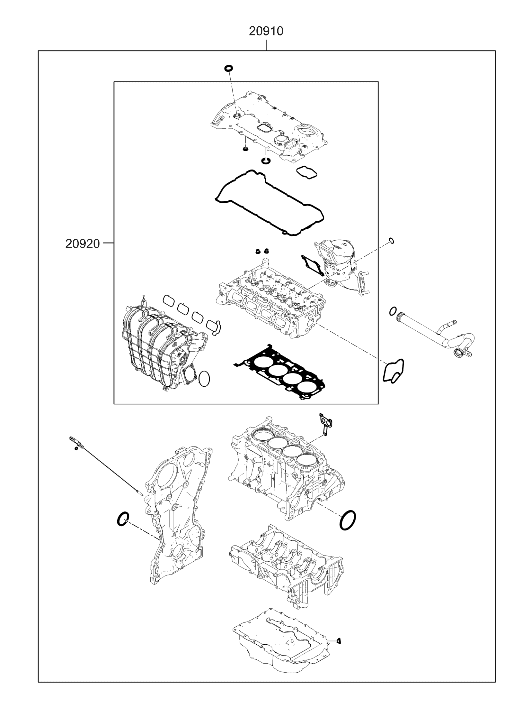 20910-2SH02-C Hyundai Engine Overhaul Gasket Kit
