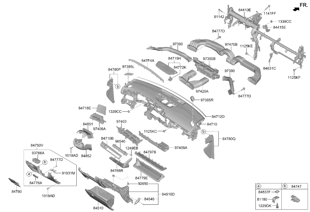 96540-BE000-LM5 Hyundai KEYBOARD ASSY-AVN