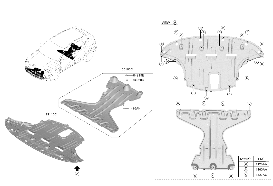 Hyundai 554B0-BF000 UNDER COVER 554B0-BF000 Hyundai UNDER COVER