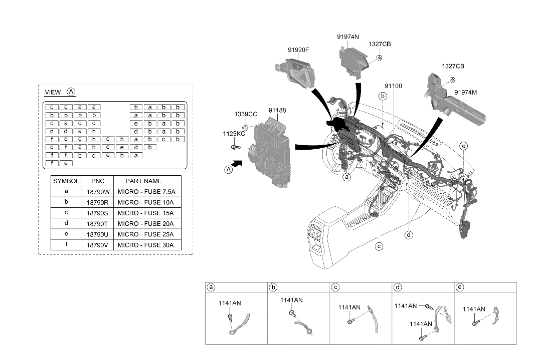 Hyundai 91960-BF010 Instrument Panel Junction Box Assembly 91960-BF010 Hyundai Instrument Panel Junction Box Assembly