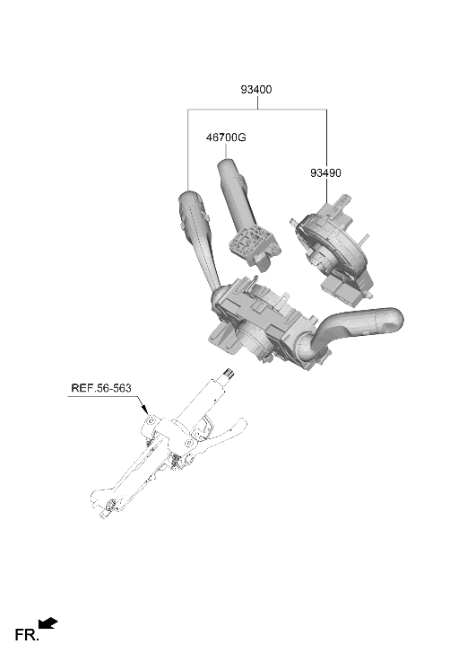934K2-GI050-NNB Hyundai Multifunction Switch Assembly