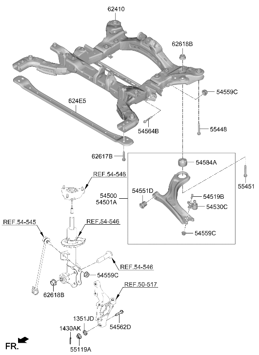 Hyundai 54500-PI000 ARM COMPLETE-FR LWR,LH 54500-PI000 Hyundai ARM COMPLETE-FR LWR,LH