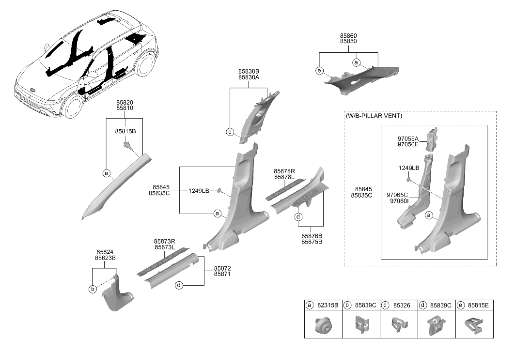 97066-PI000 Hyundai DUCT ASSY-PILLAR,RH