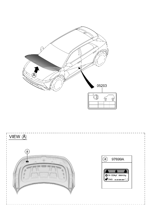 05203-PI100 Hyundai Tire Pressure Label