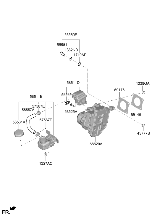 58520-PI100 Hyundai UNIT ASSY- INTEGRATED ELECTRIC