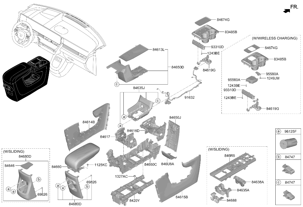 Hyundai 84660-PI100-MMN Console Armrest Assembly 84660-PI100-MMN Hyundai Console Armrest Assembly