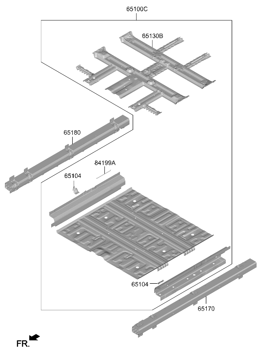 65100-PI700 Hyundai Panel Assembly Floor Center