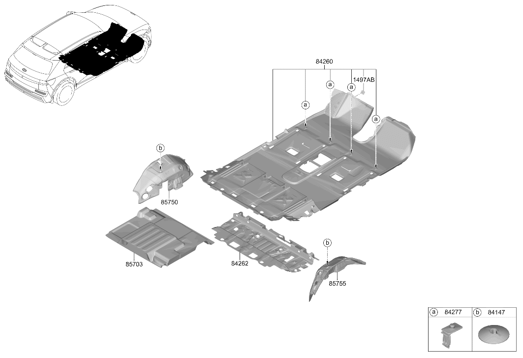 84260-PI200-NNB Hyundai Floor Carpet Assembly