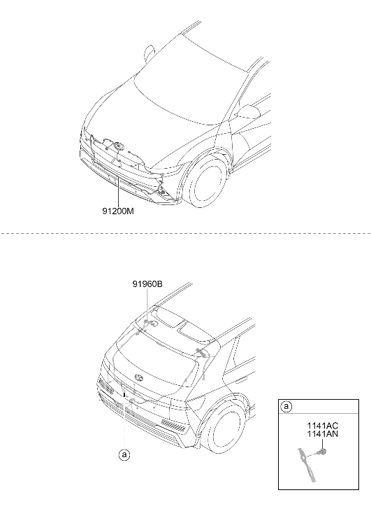 91650-PI010 Hyundai Tail Gate Wiring Assembly