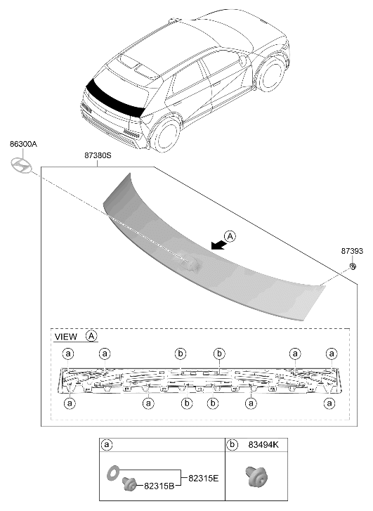 873D0-PI000 Hyundai MOULDING SUB ASSY-BACK PANEL