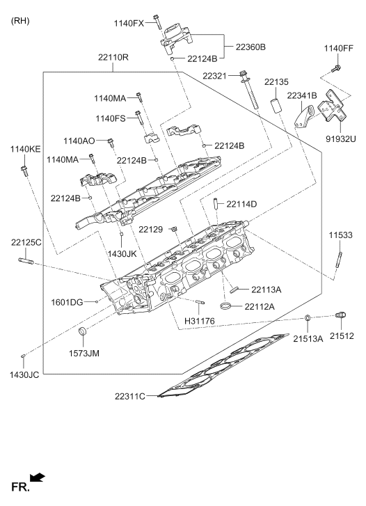 Hyundai 22115-3F300 Guide-Valve 22115-3F300 Hyundai Guide-Valve
