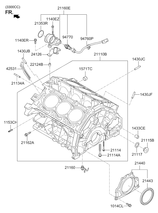 21110-3CKA2 Hyundai Cylinder Block Sub Assembly