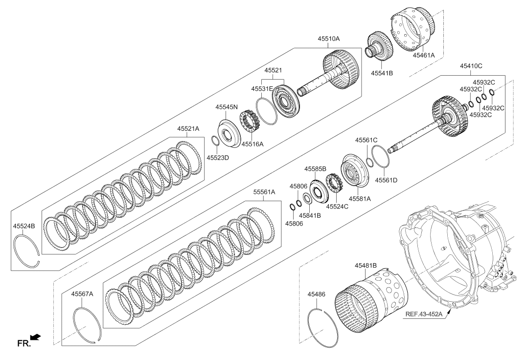 45521-47000 Hyundai Disk Set-Under Drive Clutch