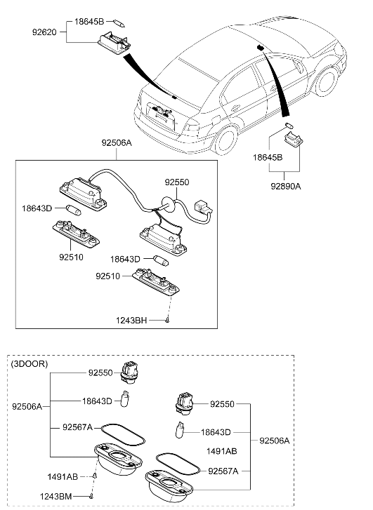 92520-22200 Hyundai Pad-Licence Plate Lamp