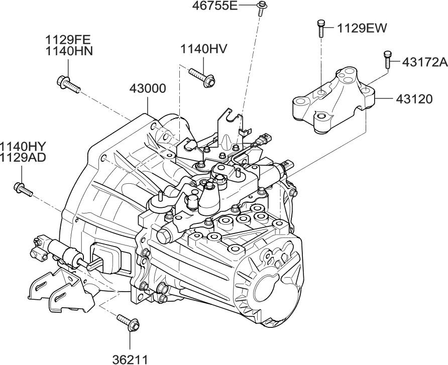 Hyundai 43172-23200 Bolt Flange 43172-23200 Hyundai Bolt Flange