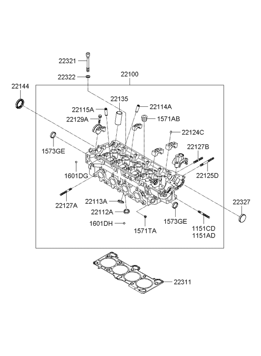 22113-26010 Hyundai Exhaust Valve Seat