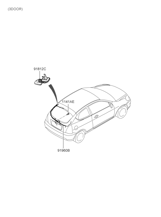 Hyundai 91680-1E030 Tail Gate Wiring Assembly 91680-1E030 Hyundai Tail Gate Wiring Assembly