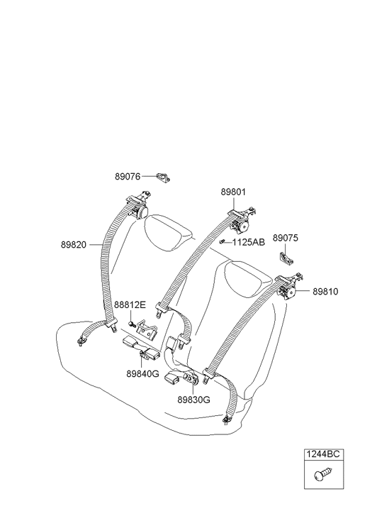 Hyundai 89811-1E530 Bolt-Seat Belt Anchor Mounting 89811-1E530 Hyundai Bolt-Seat Belt Anchor Mounting