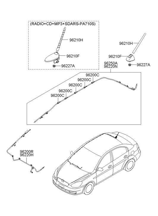 Hyundai 96200-1E520 Clip-Feeder Cable 96200-1E520 Hyundai Clip-Feeder Cable