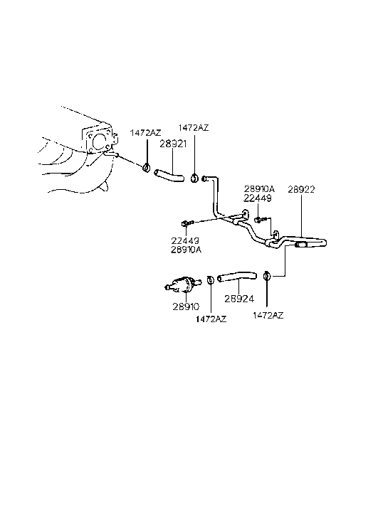 28922-23005 Hyundai Pipe-Vapor