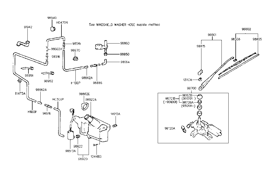 Hyundai 98721-29600 Pivot Kit-Wiper Linkage 98721-29600 Hyundai Pivot Kit-Wiper Linkage