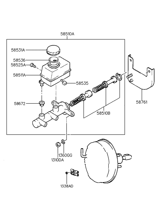 58511-29100 Hyundai Master Cylinder Reservoir