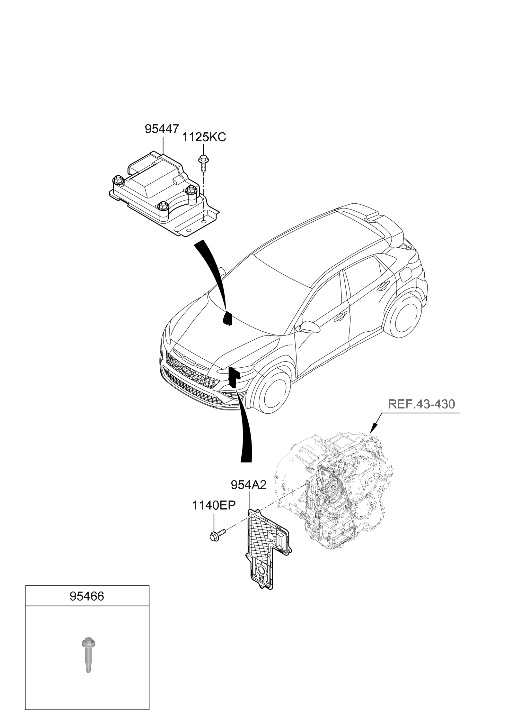 Hyundai 95447-2N310 ECU-ELSD 95447-2N310 Hyundai ECU-ELSD