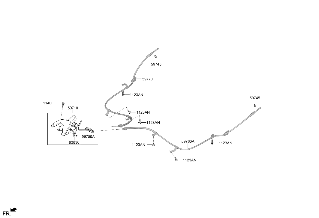 59710-I3000-TRY Hyundai LEVER ASSY-PARKING BRAKE