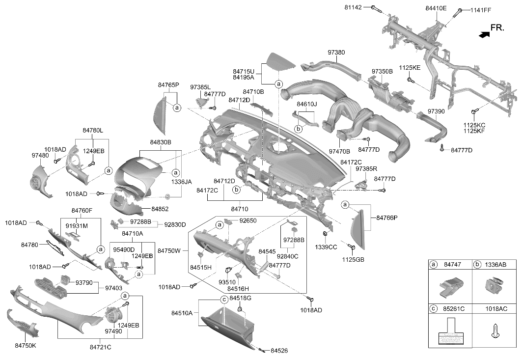 Hyundai 84753-I3100-TRY Fuse Box Cover Assembly 84753-I3100-TRY Hyundai Fuse Box Cover Assembly