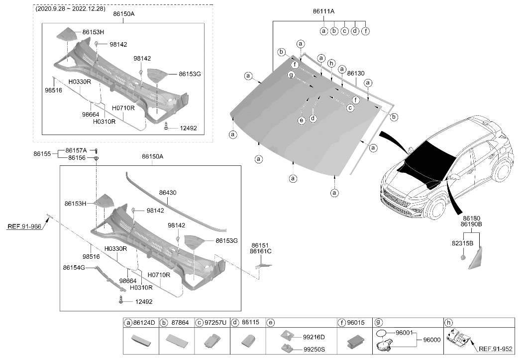 Hyundai 86150-I3001 COVER ASSY-COWL TOP 86150-I3001 Hyundai COVER ASSY-COWL TOP