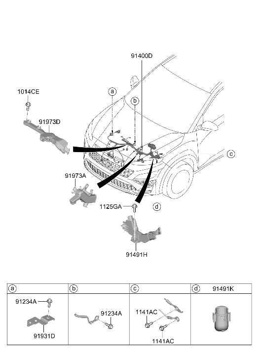 91400-I3031 Hyundai Control Wiring Assembly