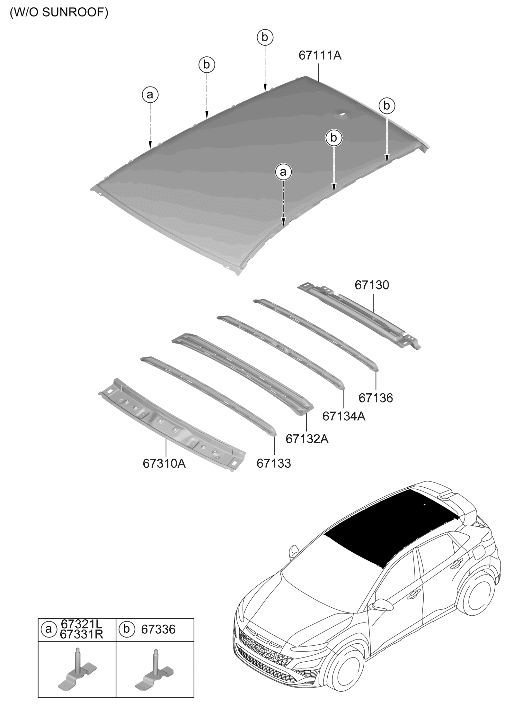 Hyundai 67121-J9100 RAIL ASSY-ROOF FR 67121-J9100 Hyundai RAIL ASSY-ROOF FR