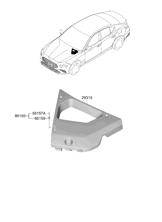 Hyundai 29310-G9000 Cover Assembly-Eng Room FR 29310-G9000 Hyundai Cover Assembly-Eng Room FR