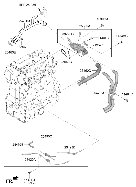 25493-2CTA0 Hyundai Hose-Air Ventilator,Up